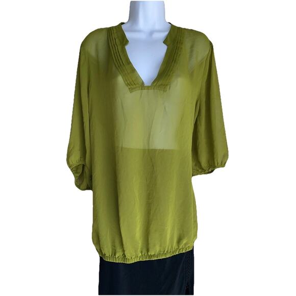 Worthington Tops - Worthington Women's Plus Size 2X Green Sheer Tunic Blouse Top Summer Lightweight